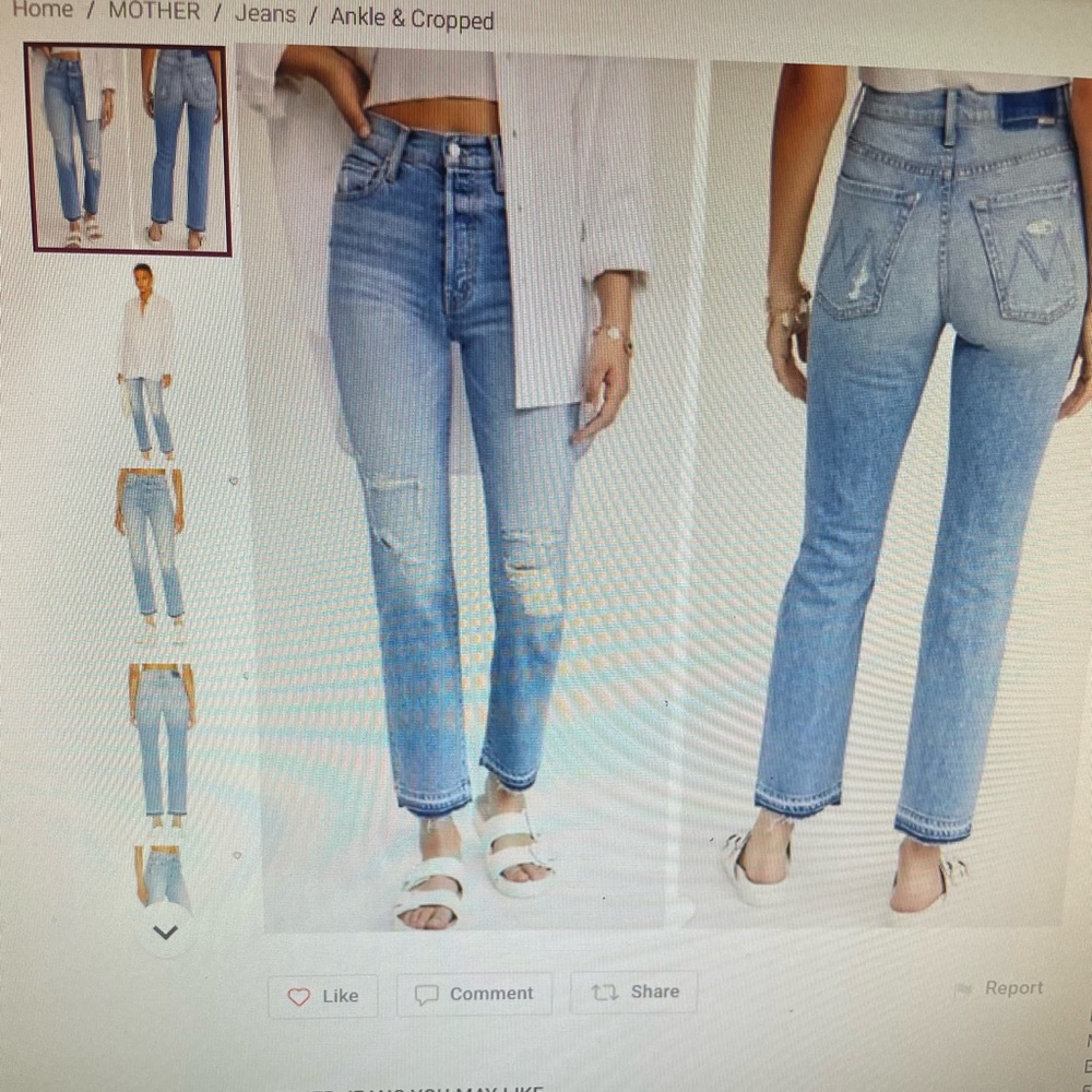 Mother High Waisted Hiker Hover undone denim size 30
